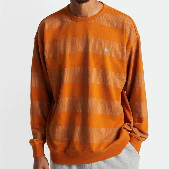NWT - Brixton Men’s Hilt Stripes Crew Oversized Sweatshirt - Size M - Picture 2 of 8